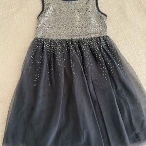 Wonder Nation Glittery Silver and Black Formal Dress